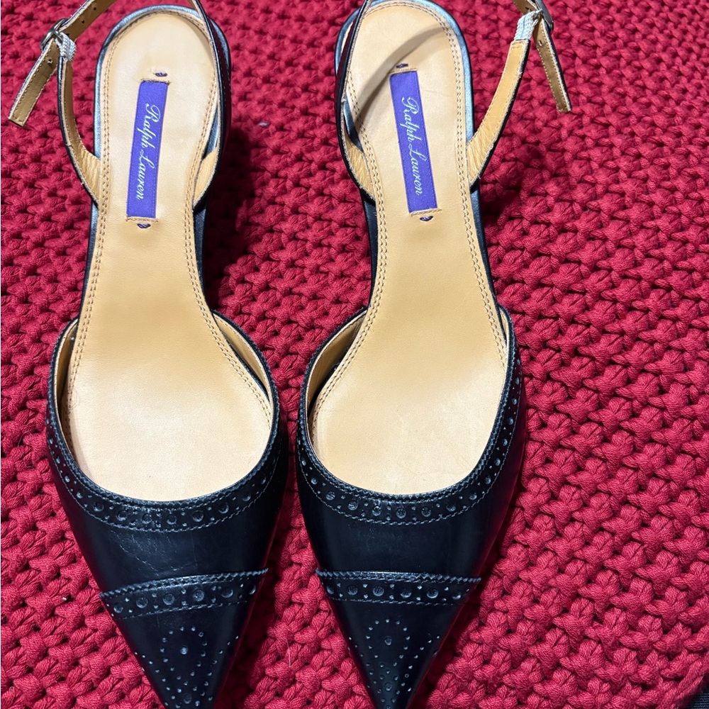 Purple label Ralph Lauren Black Leather Women's Shoes